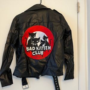 Dolls Kill x Emily The Strange Bad Kitten Club Moto Jacket NEW small with bonus